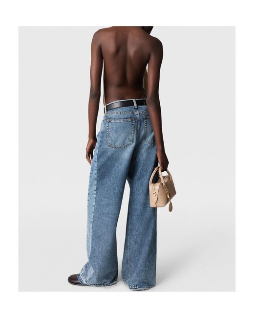 Stella McCartney Blue Two-Tone Wash Slouchy Straight Leg Jeans