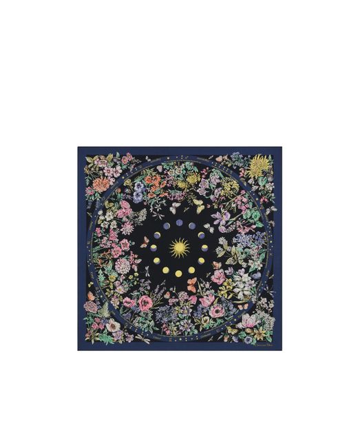 Dior Blue Christian Astral Flowers Scarf
