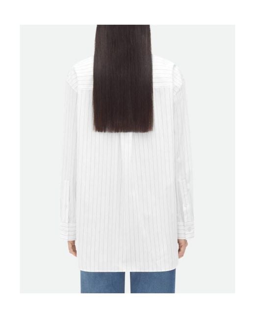 Bottega Veneta White Pinstripe Shirt
