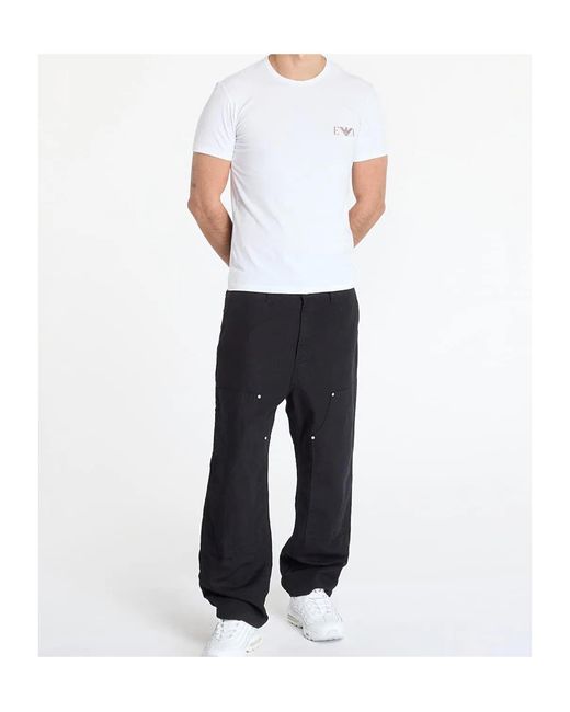 Emporio Armani White Round Neck Short Sleeve T-Shirt for men