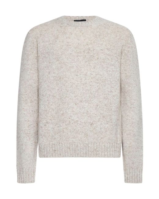 Prada White Long-Sleeved Sweater for men