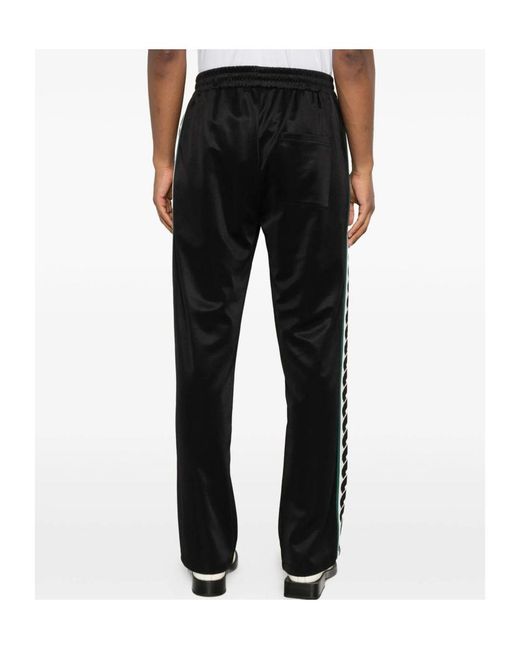 Drole de Monsieur Black Side-Stripe Track Pants for men