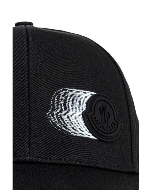 Moncler Black Logo Patch Baseball Cap for men