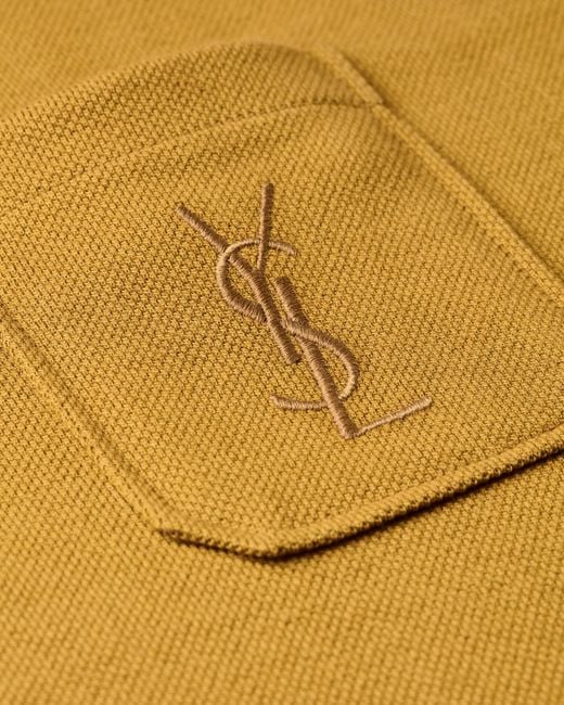 Saint Laurent Yellow Cassandre Oversized Polo Shirt
