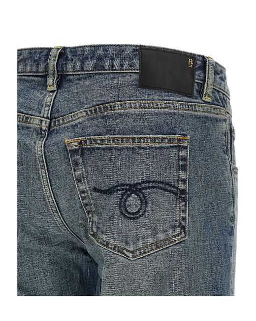 R13 Blue Jeans With Belt Loops