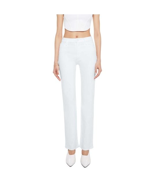 Mother White Belt Loops Jeans