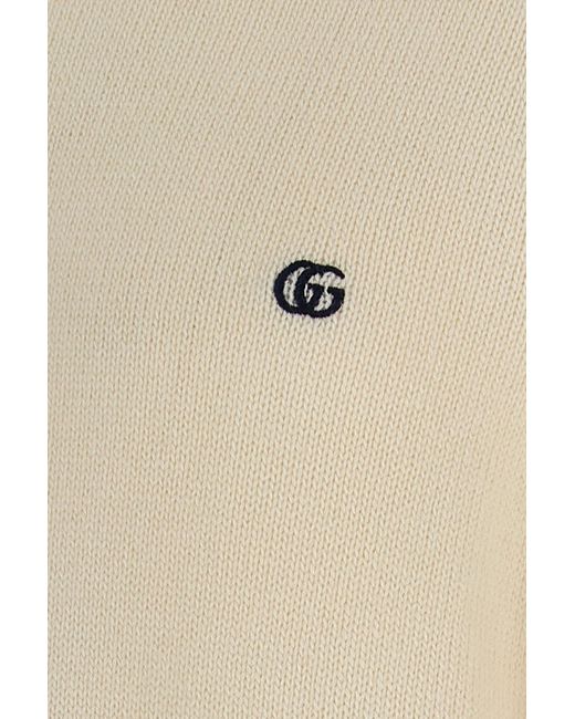 Gucci White Wool Sweater With Logo for men