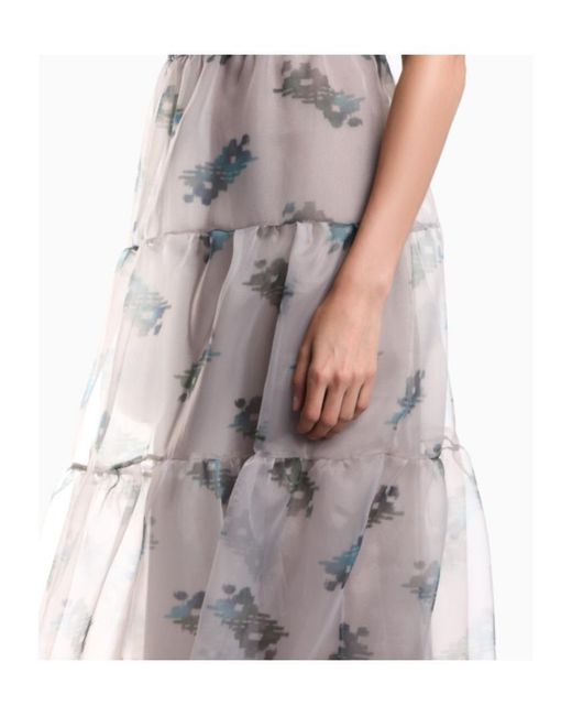 Emporio Armani Gray Long Flounced Dress