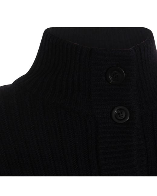 Max Mara Black Afelio High Neck Button-Up Cardigan