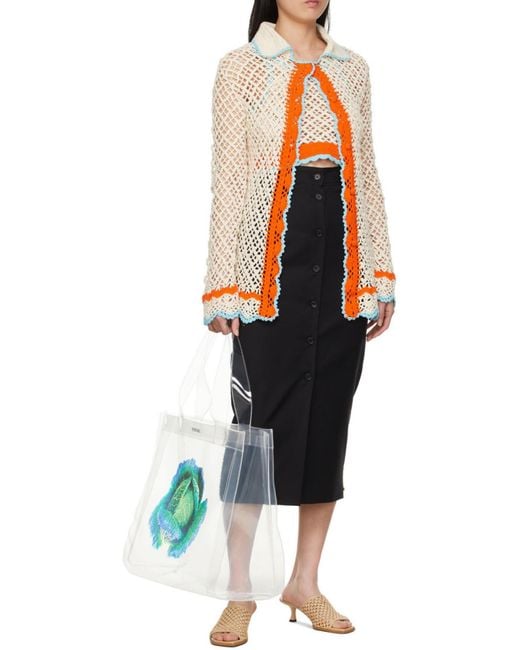 Sportmax White Crochet Effect Knitted Shirt