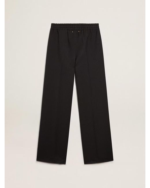 Golden Goose Deluxe Brand Black Logo Detailed Trousers