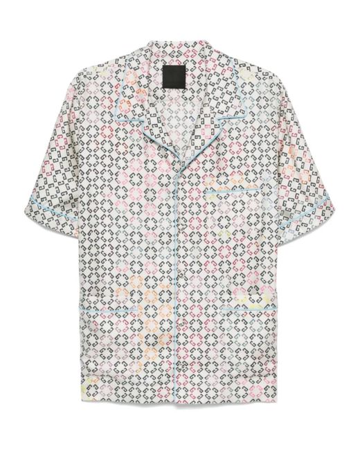 Givenchy White Monogram Short-Sleeved Shirt for men