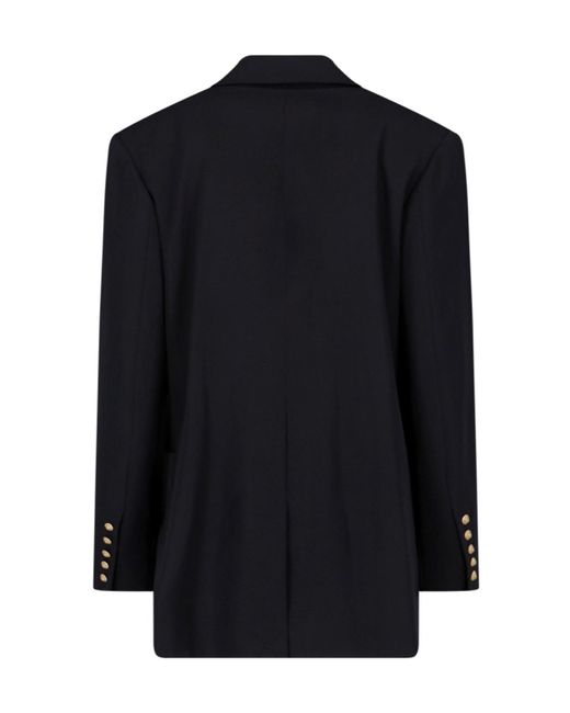 Balmain Blue Double-Breasted Tailored Blazer