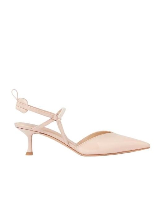 Fendi Pink Very Colibri Nude Patent Leather Medium-Heeled Slingbacks