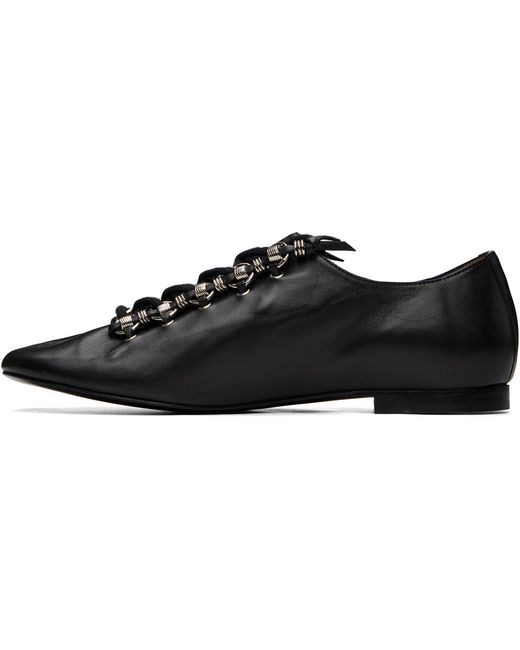 Toga Virilis Black Leather Derby Shoes for men