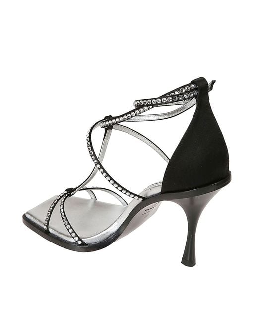 DSquared² Metallic Embellished Open Toe Sandals