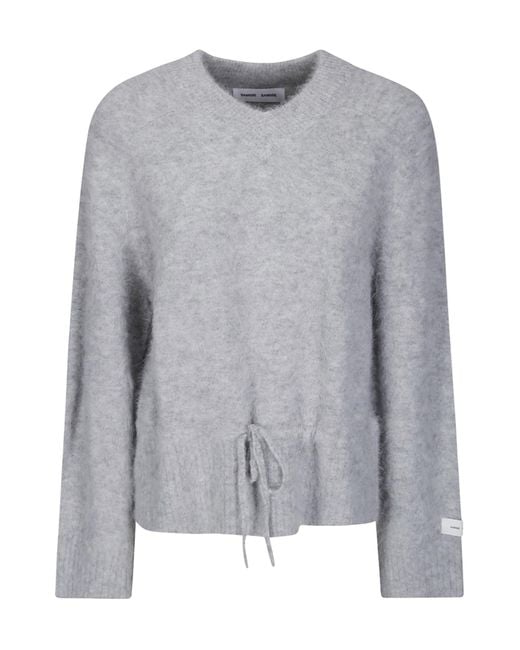 Samsøe & Samsøe Gray V-Neck Sweater