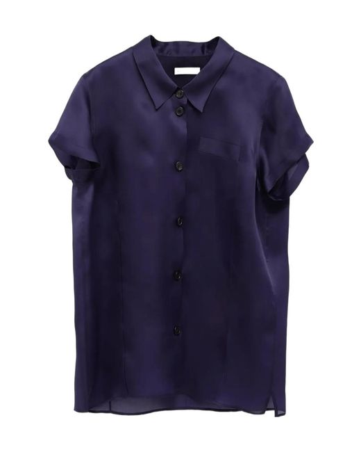Khaite Blue Keefe Silk Shirt