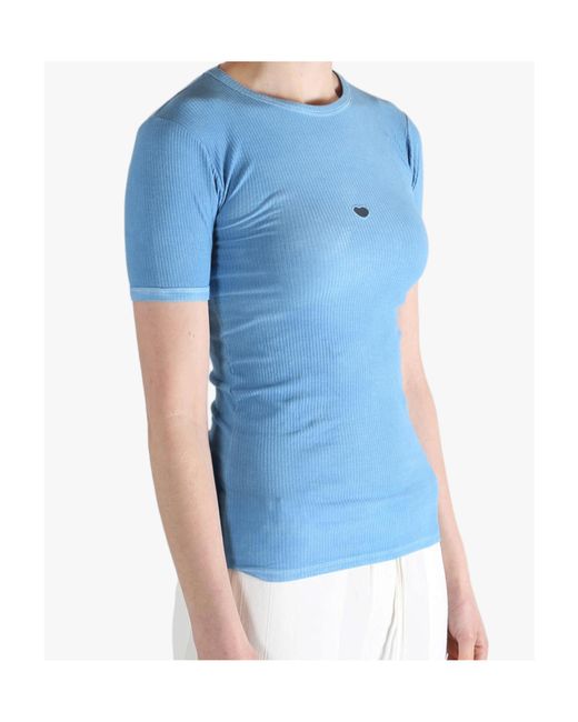 Baserange Blue Heart-Detail T-Shirt