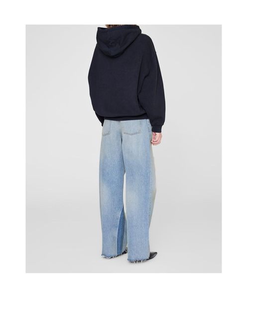 Anine Bing Blue The Jaci Logo-Appliqu Hoodie