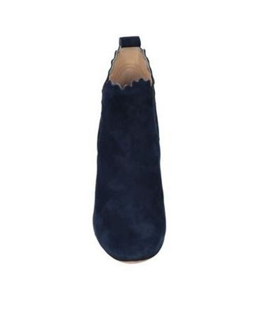 Chloé Blue Minimalist Solid-Colored Ankle Boots