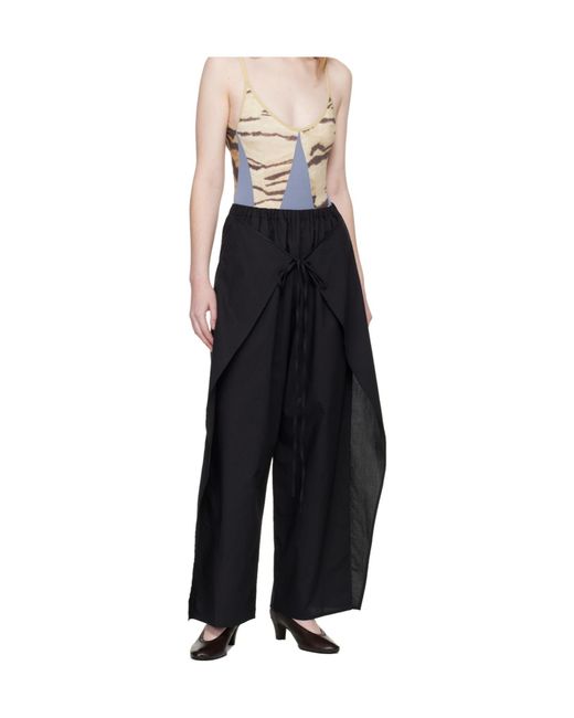 Baserange Black Decti Drawstring Trousers