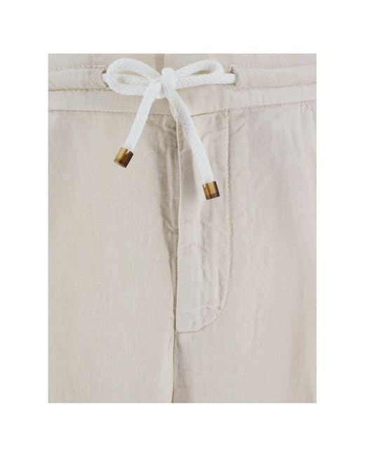 Brunello Cucinelli White Elasticated Waistband Drawstring Pants for men
