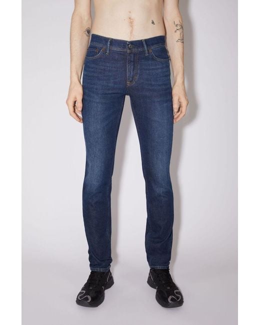 Acne Blue Logo Jeans for men