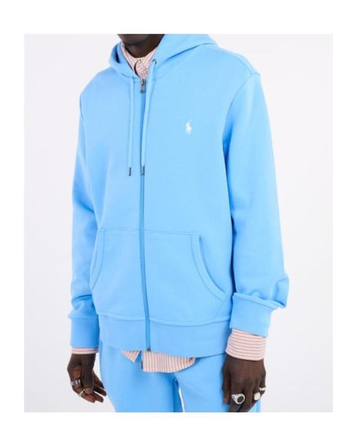 Polo Ralph Lauren Blue Ralph Lauren Zip-Up Logo Hoodie for men