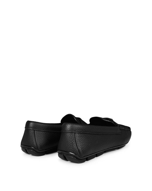 Prada Black Leather Drive Loafers for men