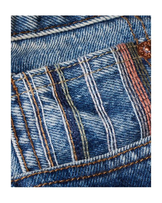 Paul Smith Blue Relaxed Tapered-Fit Vintage-Wash Jeans for men