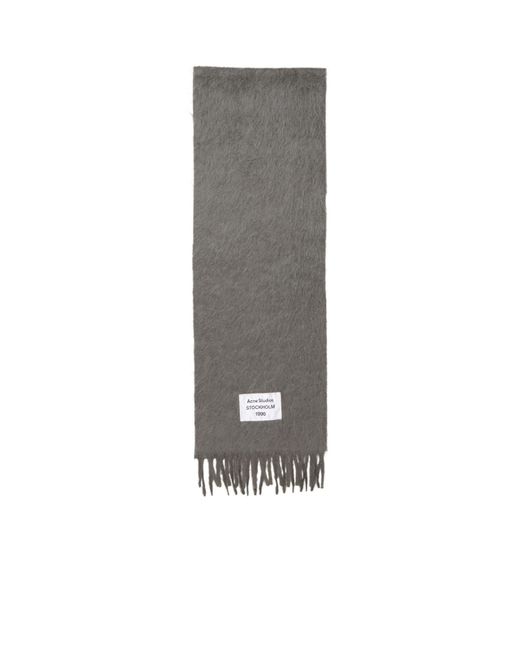 Acne Gray Fringe Scarf for men