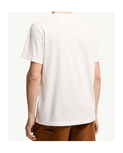 Moncler White Logo Patch Crewneck T-Shirt for men