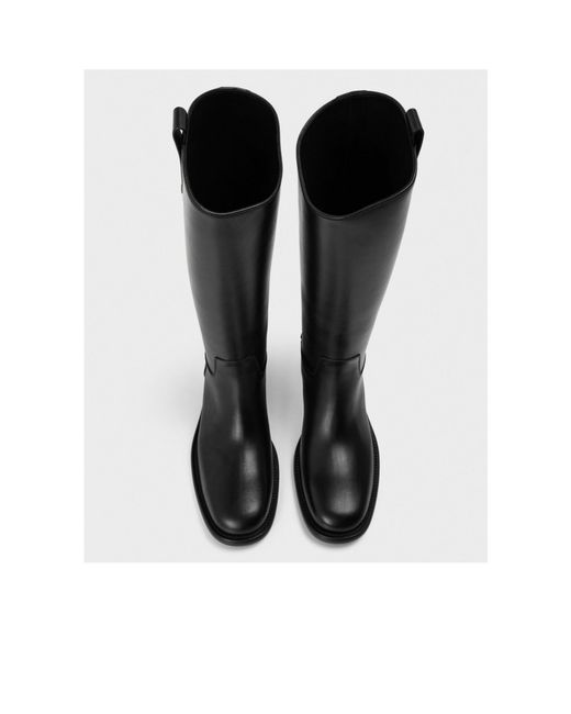 Burberry Black Burb Cavalier Biker Boots