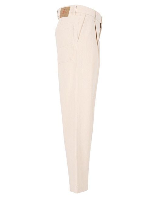 Barena Natural Mazengo Cropped Pleated Pants for men