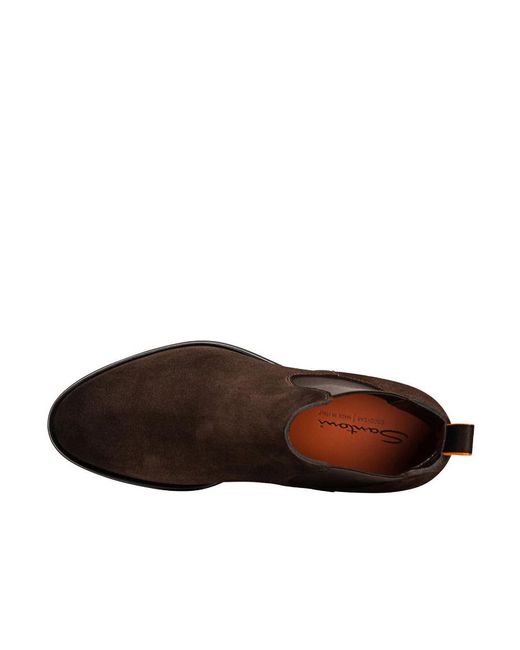 Santoni Brown Enver Chelsea Boots for men