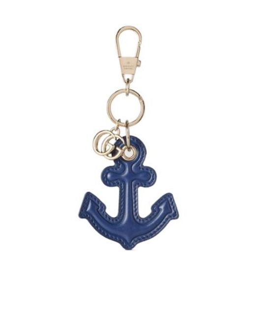 Gucci Blue Keychain With Anchor Detail