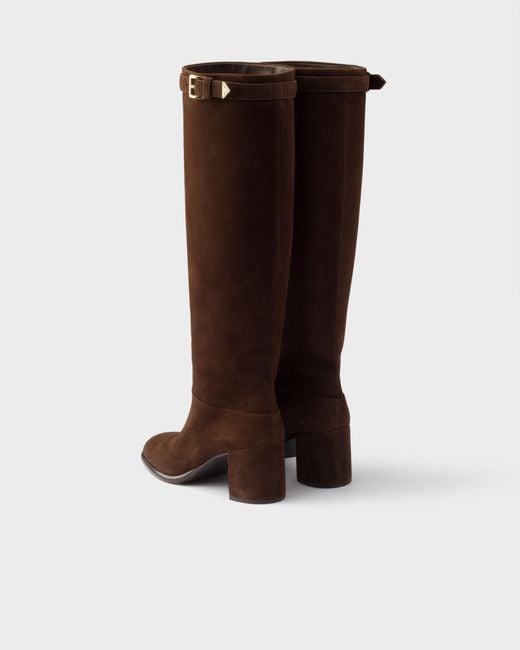 Prada Brown Suede Boots