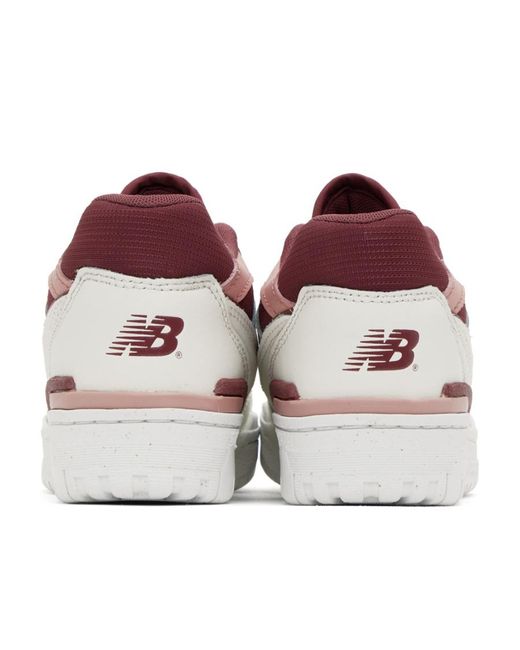 New Balance White 550 Rouge'