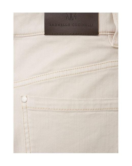 Brunello Cucinelli White Denim Wide Leg Jeans