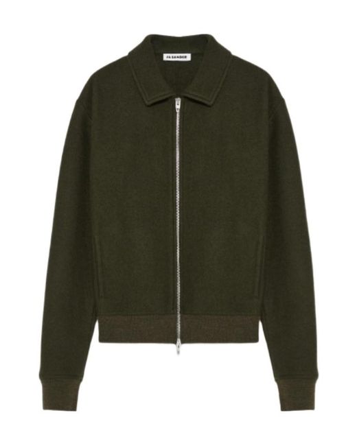 Jil Sander Green Long-Sleeved Casual Jacket for men