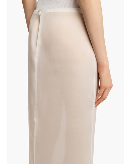 Khaite White Slit Skirt
