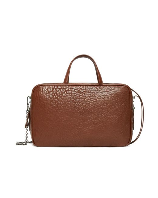 Weekend by Maxmara Brown Large Nappa Leather Boston Bag