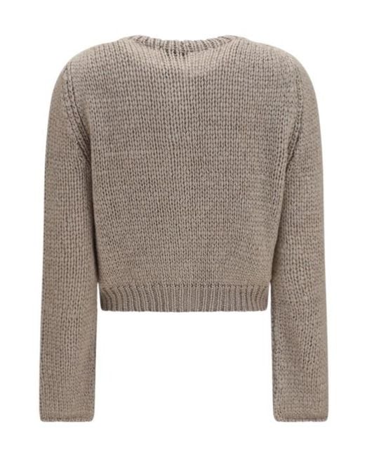 Forte_forte Brown Chunky Knit Buttoned Cardigan