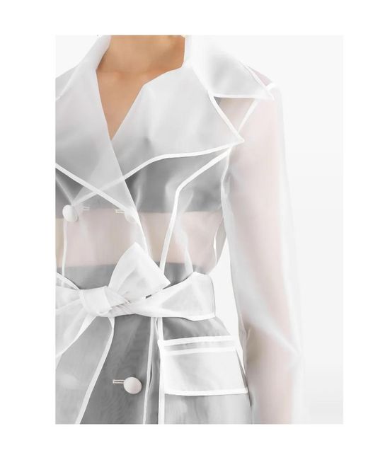 Dolce & Gabbana White Double-Breasted Trench Coat