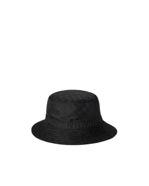 Gucci Black Reversible Gg Nylon Bucket Hat