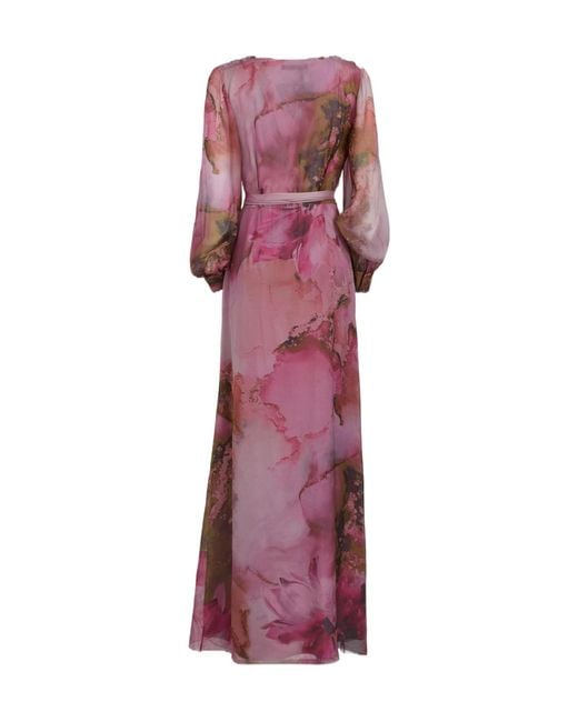 Alberta Ferretti Purple Printed Dress
