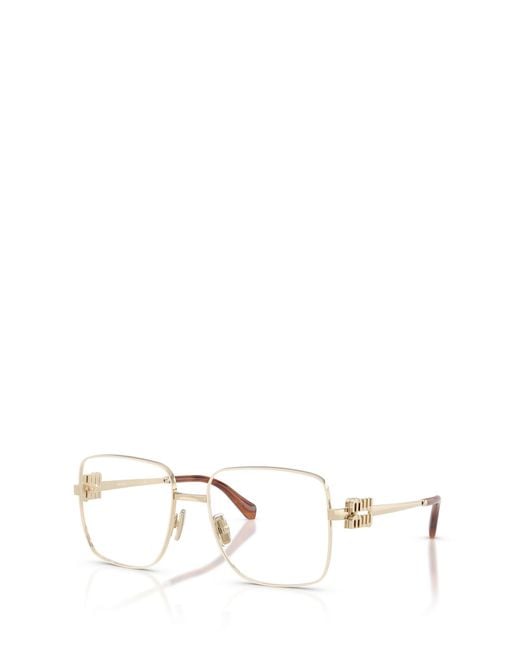 Miu Miu White Eyewear Square Frame Glasses