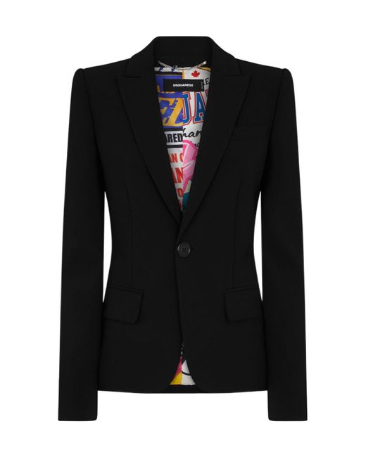 DSquared² Black 24/7 Single-Breasted Blazer