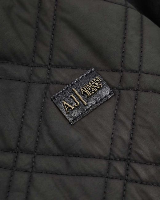 Armani Jeans Black Leather Casual Jacket for men